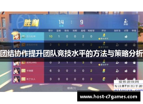 团结协作提升团队竞技水平的方法与策略分析